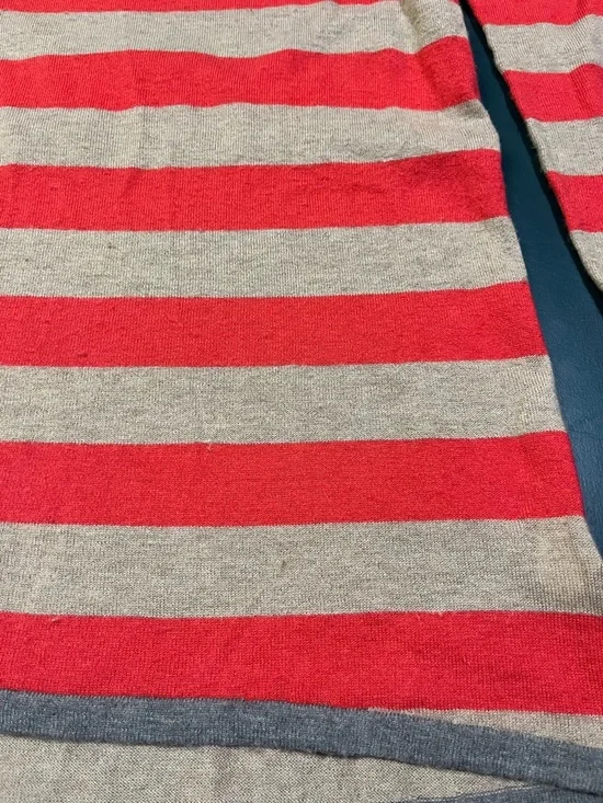C&C California Striped Red and Tan Cashmere Blend Sweater (149) - Picture 10 of 13